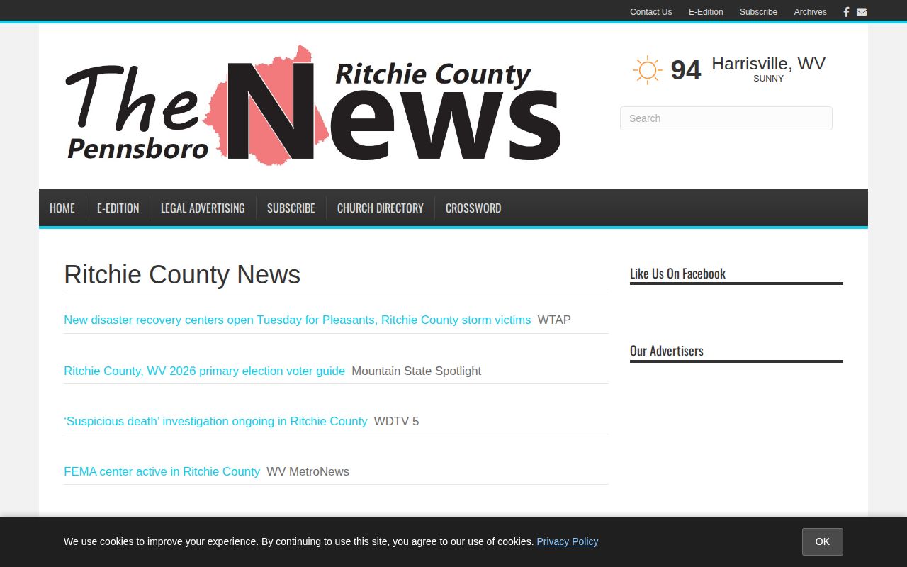Ritchie County arrest news source at the Ritchie County News section
